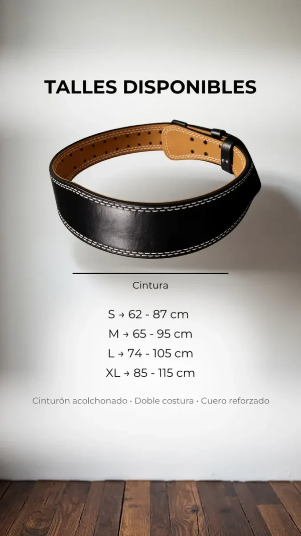 Cinturón Gym Reforzado Acolchado Profesional Doble Costura